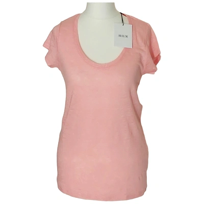 Pre-owned Allude Linen T-shirt In Pink