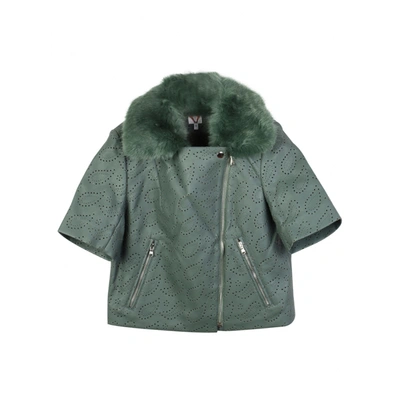 Pre-owned Shrimps Leather Jacket In Green