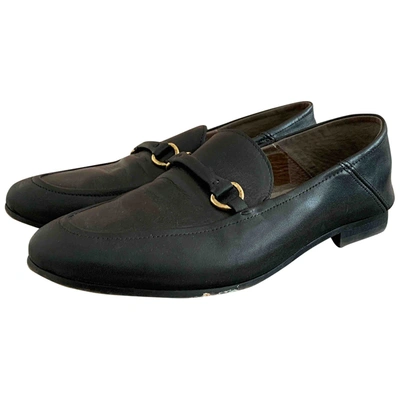 Pre-owned Hudson Black Leather Flats
