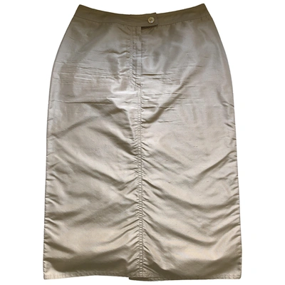 Pre-owned Ermanno Scervino Silk Mid-length Skirt In Ecru