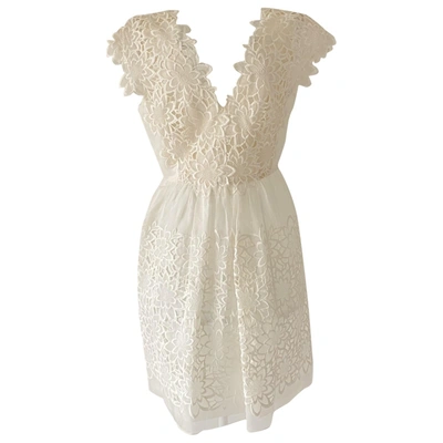 Pre-owned Alberta Ferretti Silk Mini Dress In White