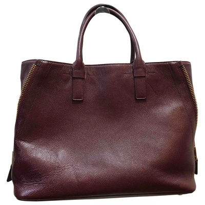 Pre-owned Tom Ford Burgundy Leather Handbag