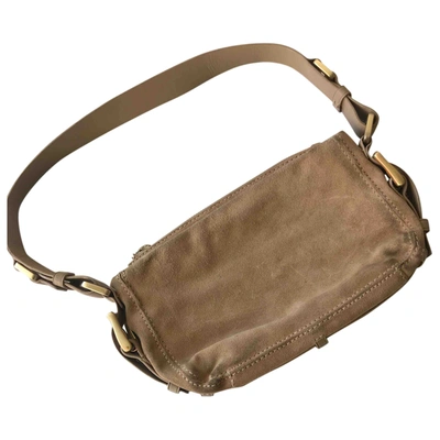 Pre-owned Dkny Leather Mini Bag In Beige