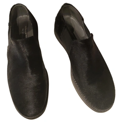 Pre-owned Doucal's Pony-style Calfskin Trainers In Black