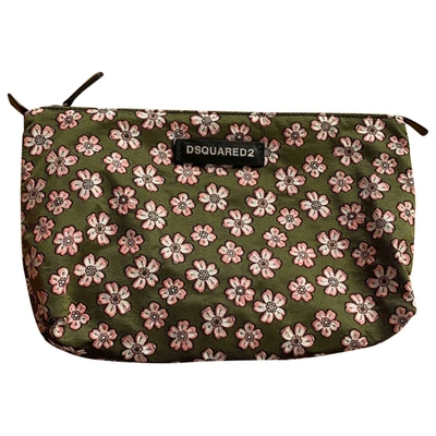 Pre-owned Dsquared2 Cloth Vanity Case In Green