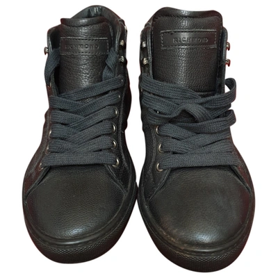 Pre-owned John Richmond Leather Trainers In Black
