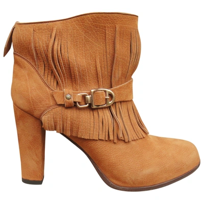 Pre-owned Sartore Buckled Boots In Camel