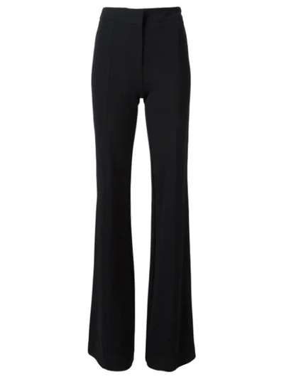 Derek Lam Black High-waisted Flared Stretched Crepe Trousers