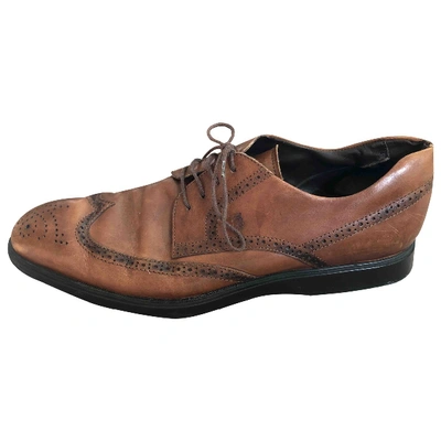 Pre-owned Tod's Leather Lace Ups In Brown
