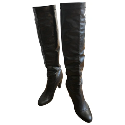 Pre-owned Marc Jacobs Leather Boots In Black