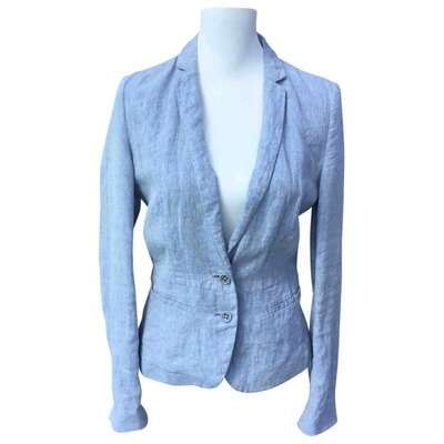 Pre-owned Hugo Boss Linen Short Vest In Blue