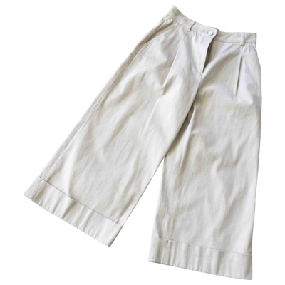 Pre-owned Tara Jarmon Large Trousers In Beige