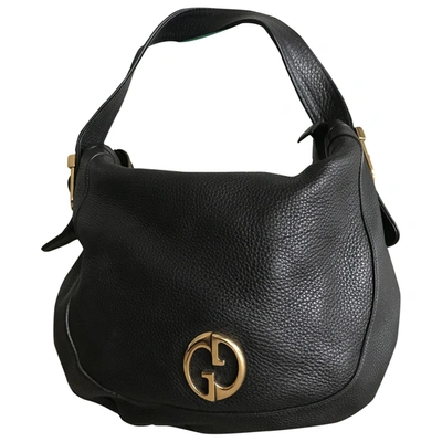 Pre-owned Gucci 1973 Leather Handbag In Black