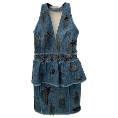 Pre-owned Dundas Blue Cotton Dress
