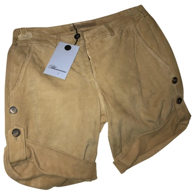 Pre-owned Blumarine Beige Suede Shorts