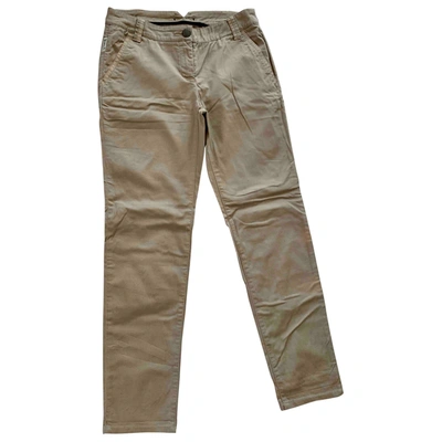 Pre-owned Emporio Armani Beige Cotton - Elasthane Jeans