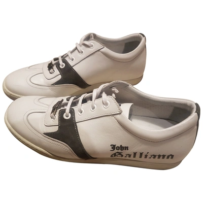 Pre-owned John Galliano Leather Low Trainers In White