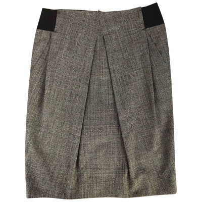Pre-owned Sand Wool Skirt Suit In Grey