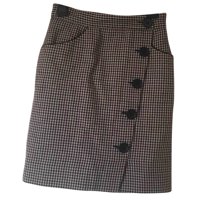 Pre-owned Maje Wool Mid-length Skirt In Beige