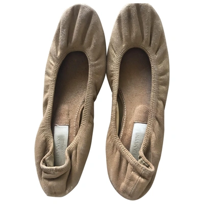 Pre-owned Lanvin Leather Ballet Flats In Gold