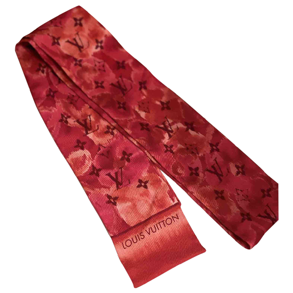 Pre-Owned Louis Vuitton Red Silk Scarf | ModeSens