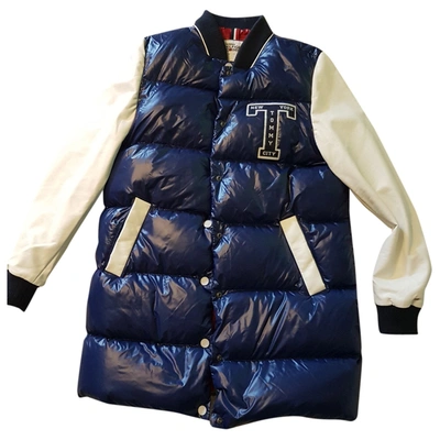 Pre-owned Tommy Hilfiger Leather Coat In Blue