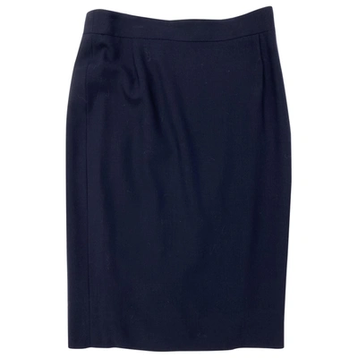 Pre-owned Escada Wool Mid-length Skirt In Blue