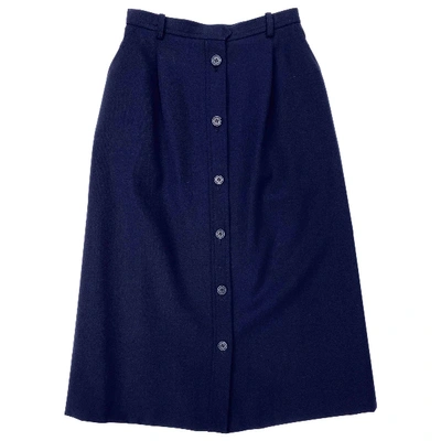 Pre-owned Saint Laurent Blue Wool Skirt