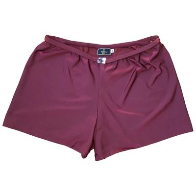Pre-owned Fendi Burgundy Lycra Shorts