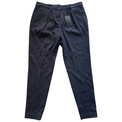 Pre-owned Trussardi Wool Large Trousers In Blue