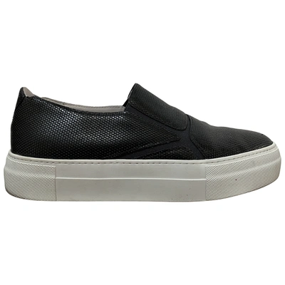 Pre-owned Emporio Armani Low Trainers In Black