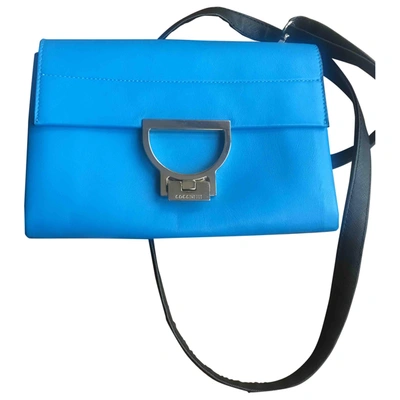 Pre-owned Coccinelle Leather Clutch Bag In Turquoise