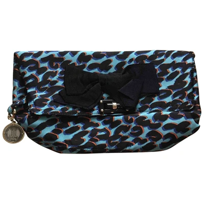 Pre-owned Lanvin Happy Cloth Clutch Bag In Blue