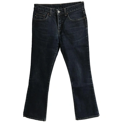 Pre-owned Dkny Navy Cotton - Elasthane Jeans