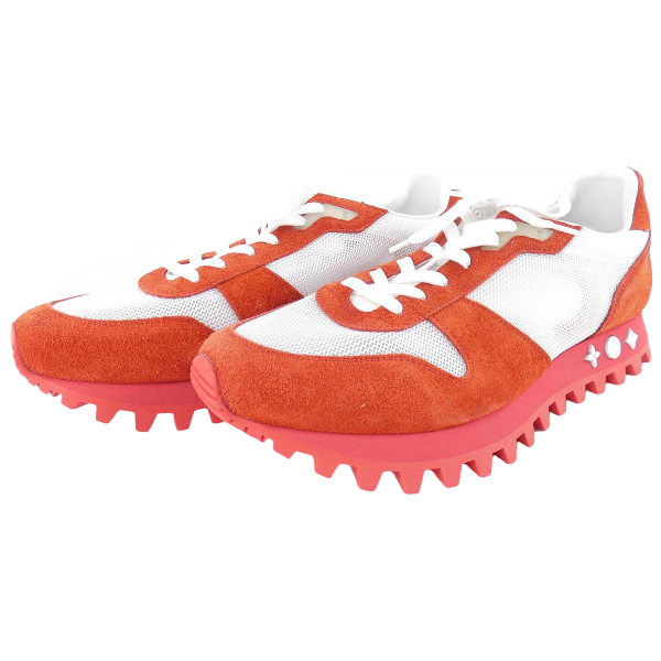 Pre-Owned Louis Vuitton Hiking Orange Cloth Trainers | ModeSens