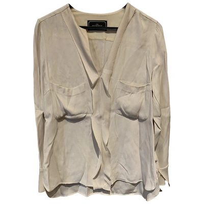 Pre-owned By Malene Birger White Viscose Top