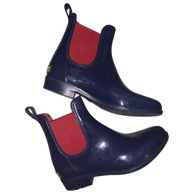 Pre-owned Lauren Ralph Lauren Ankle Boots In Blue