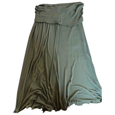 Pre-owned Genny Maxi Skirt In Green