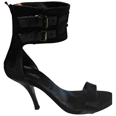 Pre-owned Maje Leather Sandals In Black