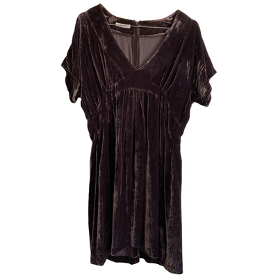 Pre-owned Pollini Velvet Mini Dress In Brown