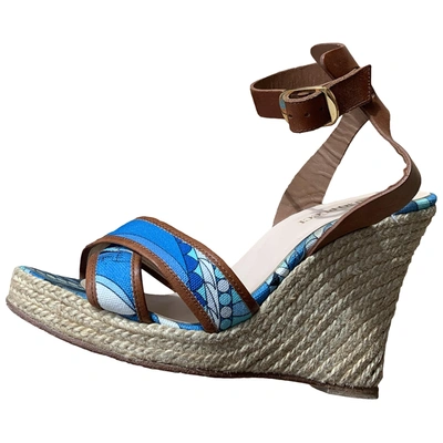 Pre-owned Emilio Pucci Blue Cloth Espadrilles