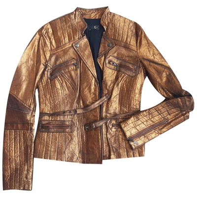 Pre-owned Just Cavalli Leather Biker Jacket In Other
