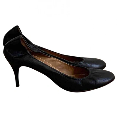 Pre-owned Lanvin Leather Heels In Black