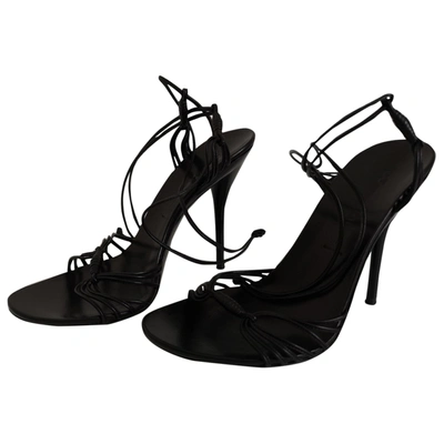 Pre-owned Casadei Leather Sandals In Black