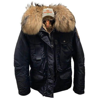 Pre-owned Parajumpers Faux Fur Jacket In Navy