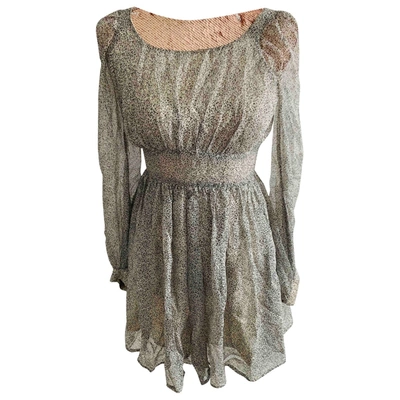 Pre-owned French Connection Silk Mini Dress In Grey