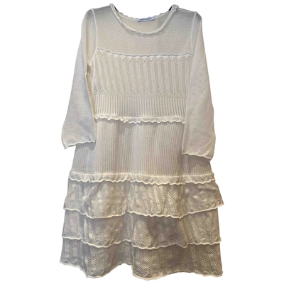 Pre-owned Alberta Ferretti Mid-length Dress In Ecru
