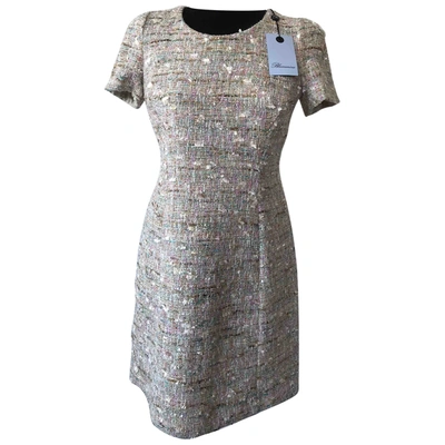 Pre-owned Blumarine Tweed Mid-length Dress In Beige