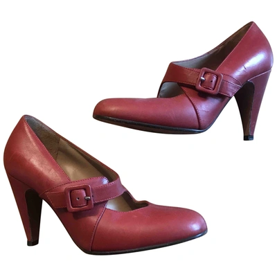 Pre-owned Marni Leather Heels In Red