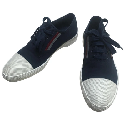 Pre-owned Prada Cloth Low Trainers In Blue